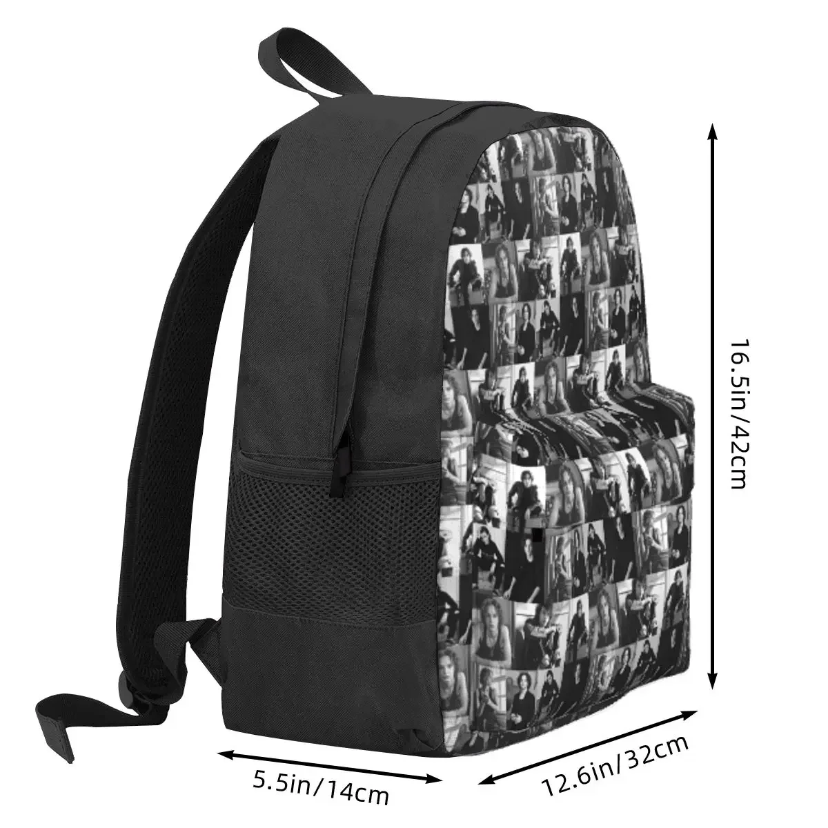Black And White Mason Thames Collage Backpack Daypack Large Capacity Children BookBag School Bag Shoulder Bags for Men Women