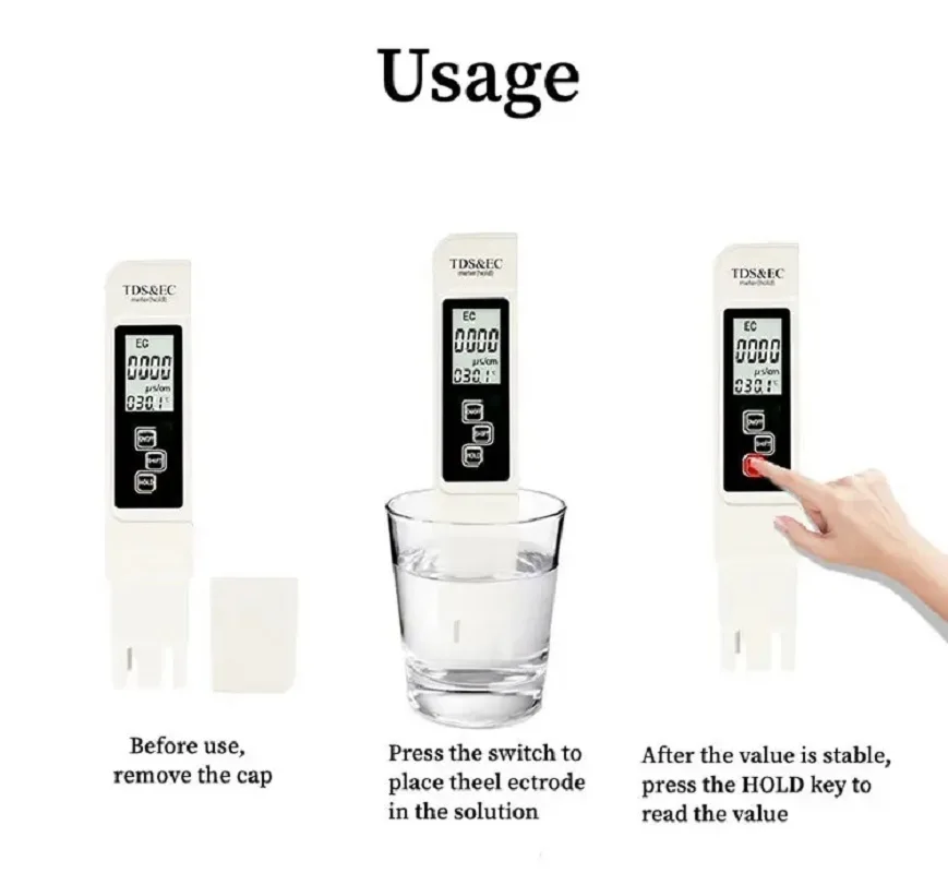 Hot Sale Digital 3 In 1 EC And TDS Meter High Accuracy Pen Type ECTDS Temperature Meter