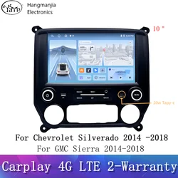 hangmanjia Car Auto Radio Navigation For Chevrolet Silverado GMC Sierra VIA Vtru 2014 - 2018 GPS Android Carplay Stereo No DVD