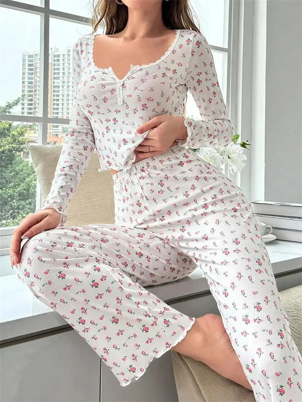 Women Casual Two-Piece Suit Sexy And Fashionable European And American Style Autumn And Winter Explosive Fashion Pajamas Set