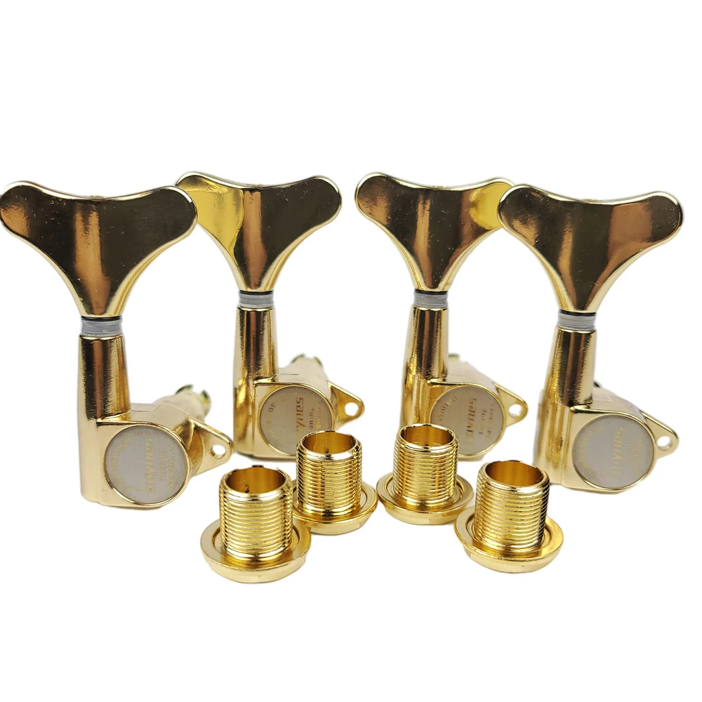 KAYNES 1:18 Ratio Gold Headstock Sealed Electric Bass Guitar Machine Heads Tuners Closed Guitar Tuning Key Pegs DJ242 Golden