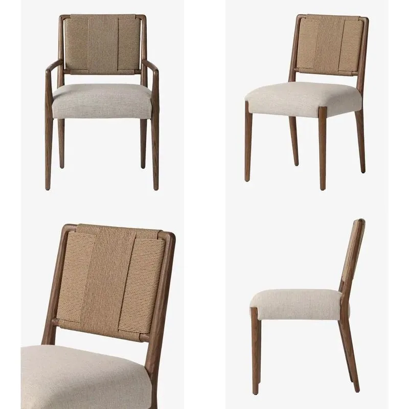 Nordic Solid Wood Dining Chair Simple Home Office Meeting Chair Modern Minimalist Wooden Seat for Living Room Restaurant