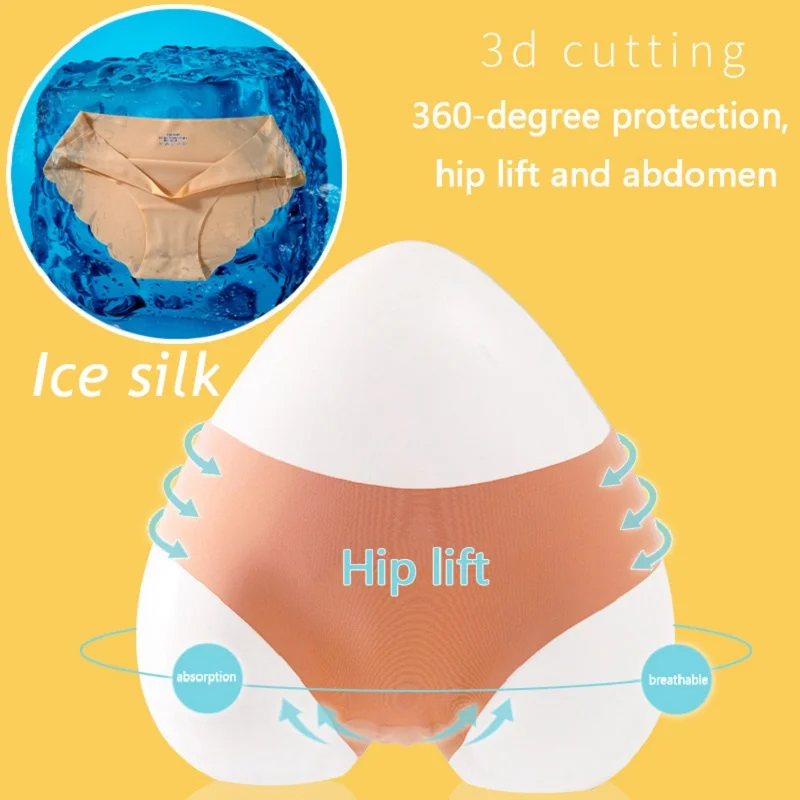 Ice Silk Seamless Panties 4PCS/Set Women's Briefs Solid Color Elastic Underwear Female Ultra Thin No Trace Wavy Side Panties - Image 5