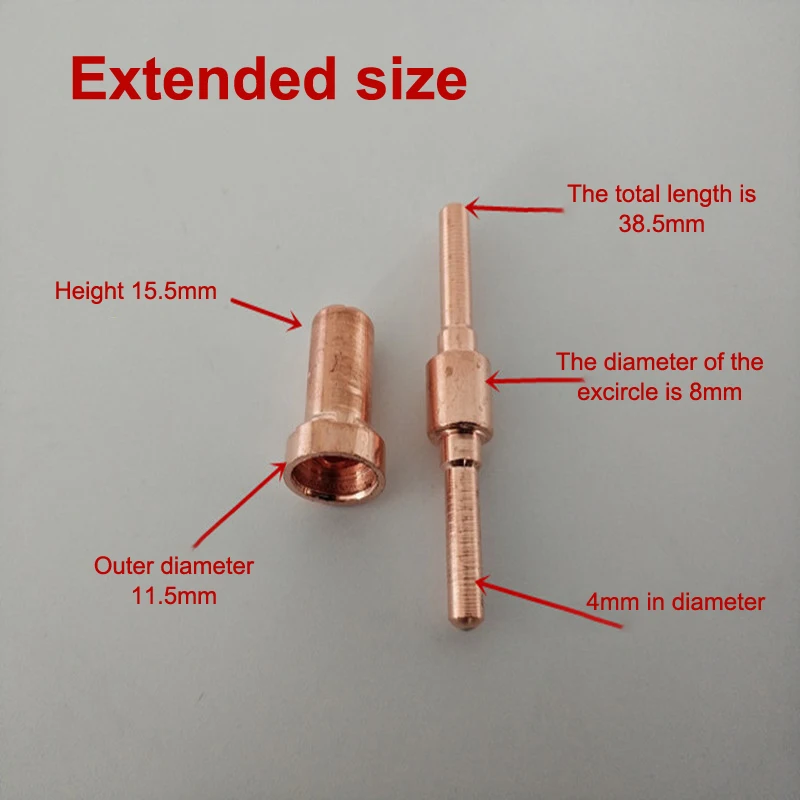 25 uds consumibles electrodos y boquillas de punta larga extendidas para cortador de Plasma de aire PT-31LG-40