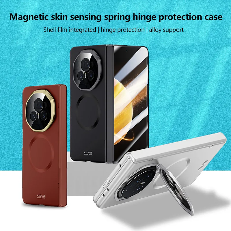 

Phone Case For Honor Magic V3 Vs3 For Magsafe Wireless Charge Magnetic Plastic PC Hard Hinge Cover With Tempered Film