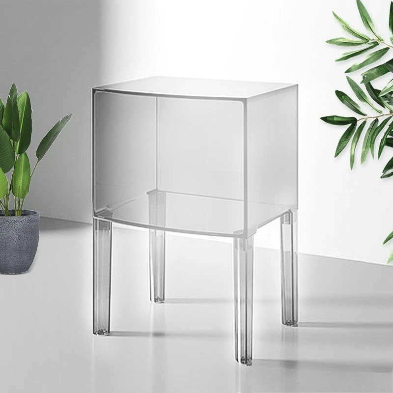 

Creative bedside table, simple sofa side cabinet, transparent storage cabinet, bath storage cabinet