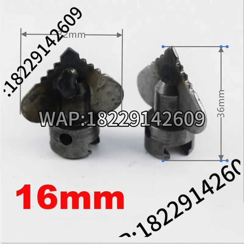 16mm Spring Cutter Head Drain Cleaner Tool - Sewer Sinks Basin Pipeline Clog Remover Kitchen Toilet Cleaning Connector