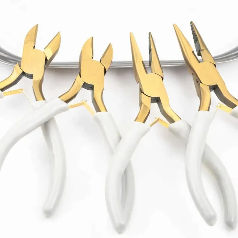 Five pieces per set 4 & 5 Inch Stainless Steel Needle Nose Diagonal Pliers Jewelry Cutting Hand Tools Accessories