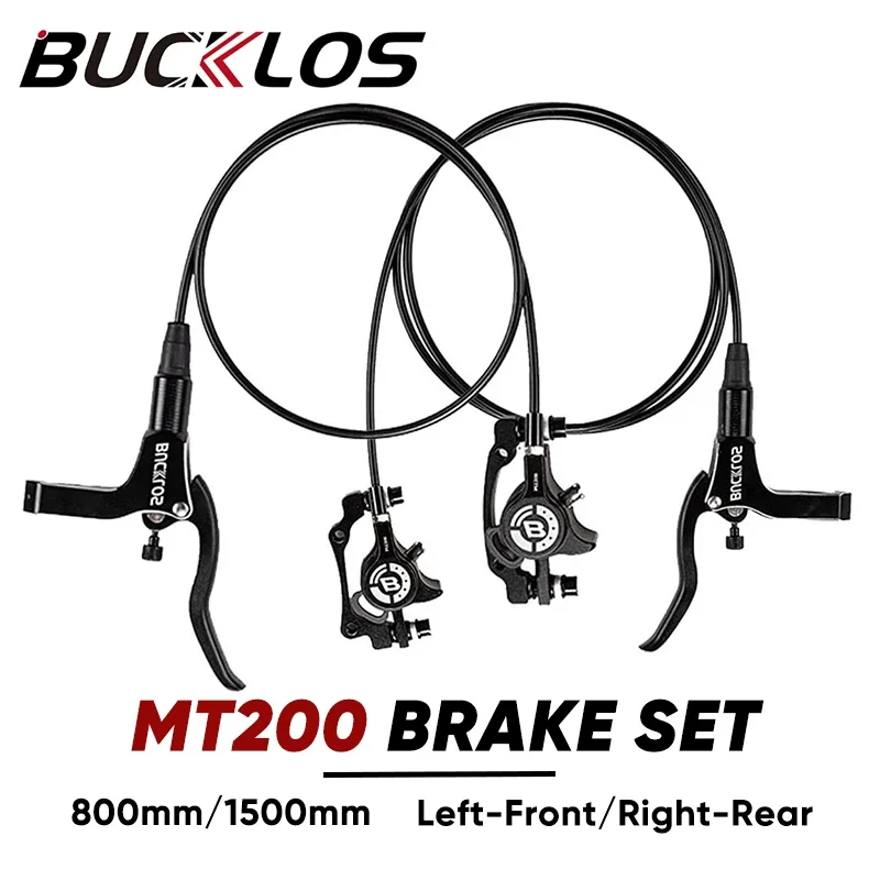 

BUCKLOS MTB Hydraulic Disc Brakes Set MT200 Aluminum Alloy Bicycle Brake Levers Front 800mm Rear 1500mm Brake Set Bike Parts