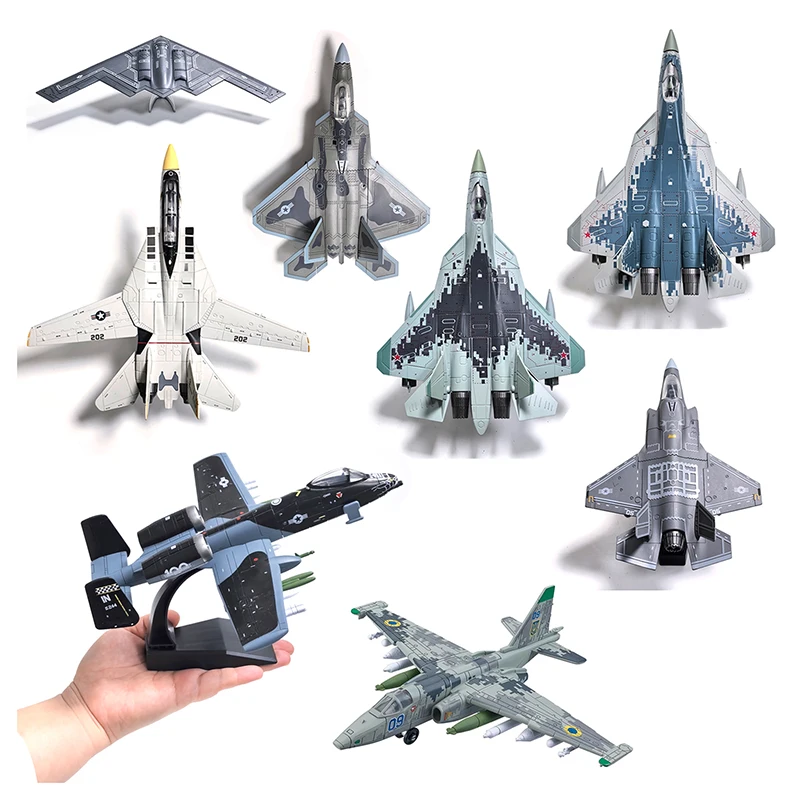 DIY Building Blocks F22 F14 B2 SU57 Creative Raptor Stealth Fighter Model Military Series Decor Assembled Toys Boys Gifts