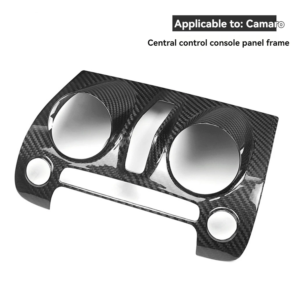 Real Dry Carbon Fiber Interior Center Console Control Panel Frame Cover Trim Decoration Racing Part For Chevrolet Camaro 2010-15