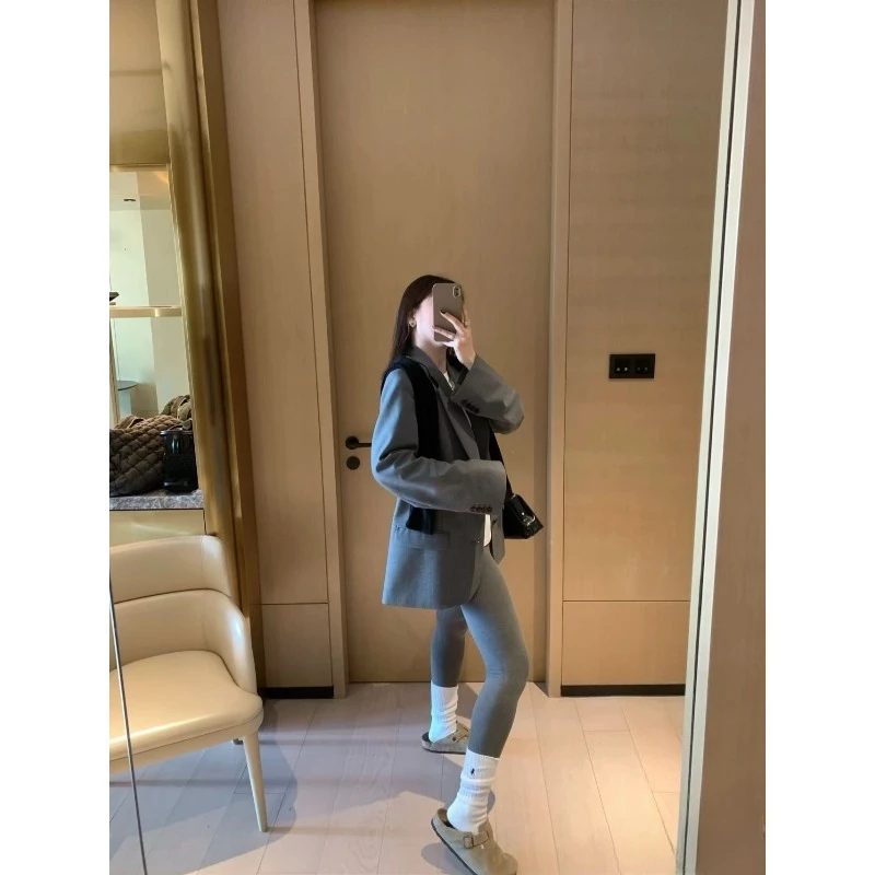 Luksusowe elastyczne spodnie do jogi dla kobiet na jesień i zimę, minimalistyczny styl, spodnie z dwustronnym wykończeniem z polaru, australijski polar.