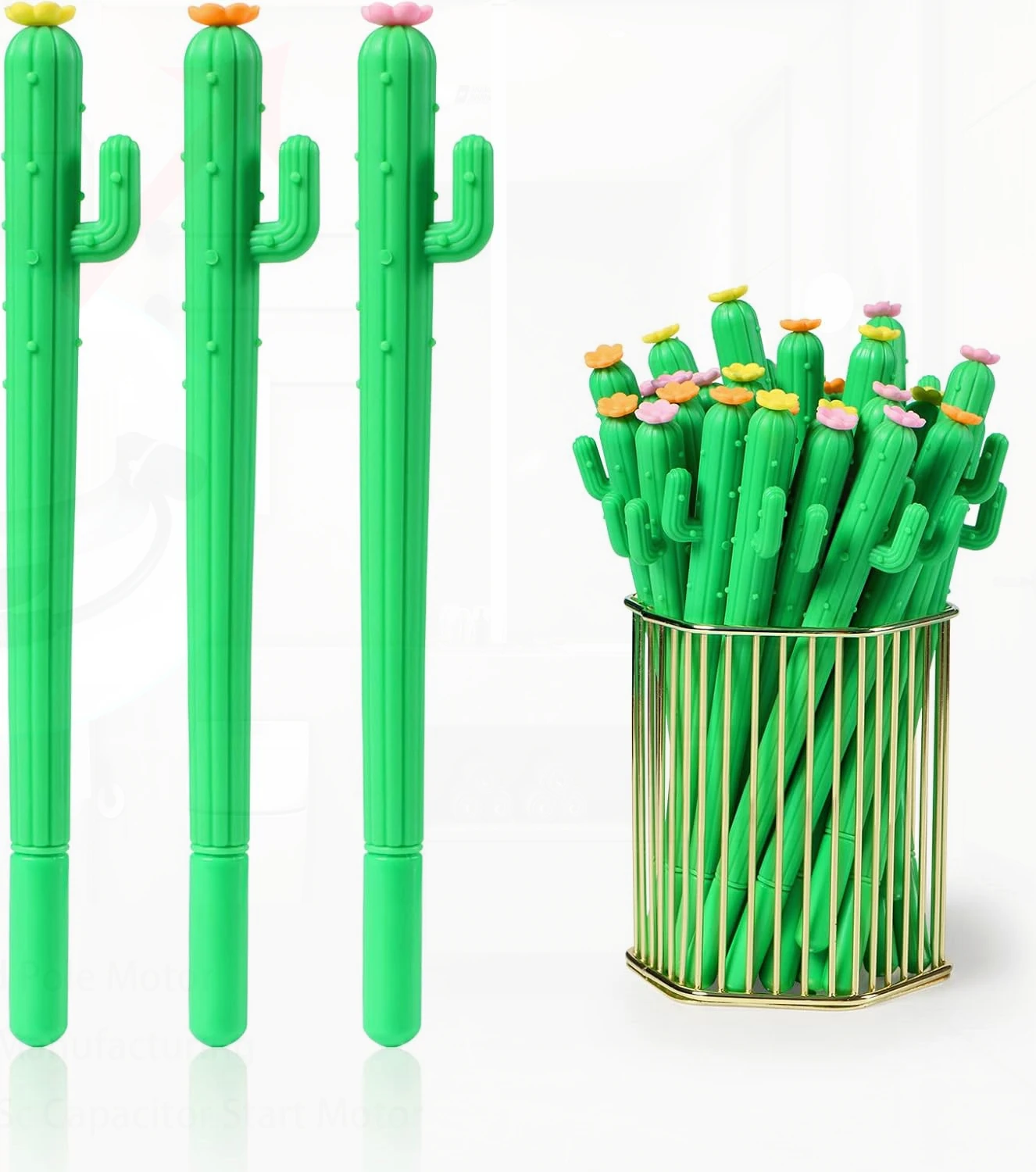 100 Pcs Cactus Roller Ball Pens,Cactus Gel Ink Pens,Writing Tools,For School Home Office Stationery Kids Girls Gift