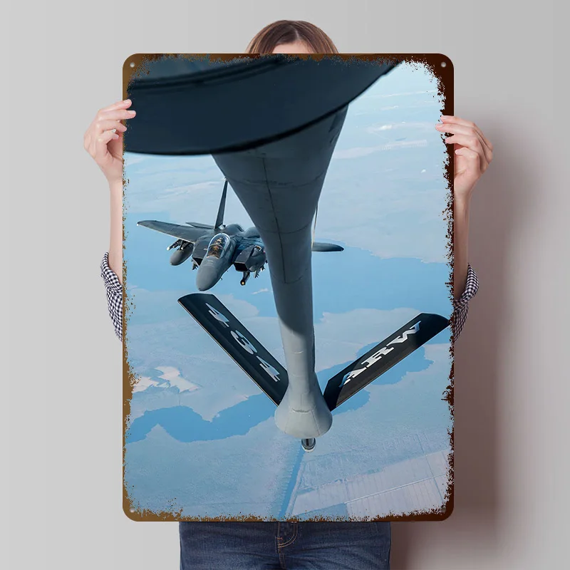 Air-to-Air Refueling Poster Customized Vintage Metal Signs Wall Art Retro Tin Plaque for Home Decorations Luxury Decoration Room
