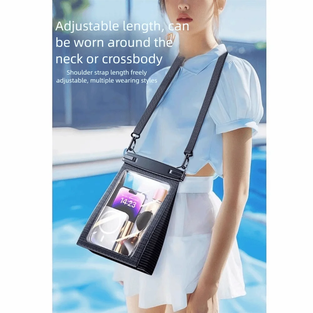 

Touch Screen Waterproof Phone Bag IPX8 Waterproof Adjustable Lanyard Clear Swim Phone Cover Leakproof Stereoscopic