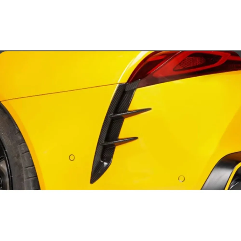 for Toyota SUPRA A90 A91 2019-2024 Real  Real Real carbon fiber Rear Bumper Fins Vent Trim FRP Rear Bumper Spoiler Canards - view 6