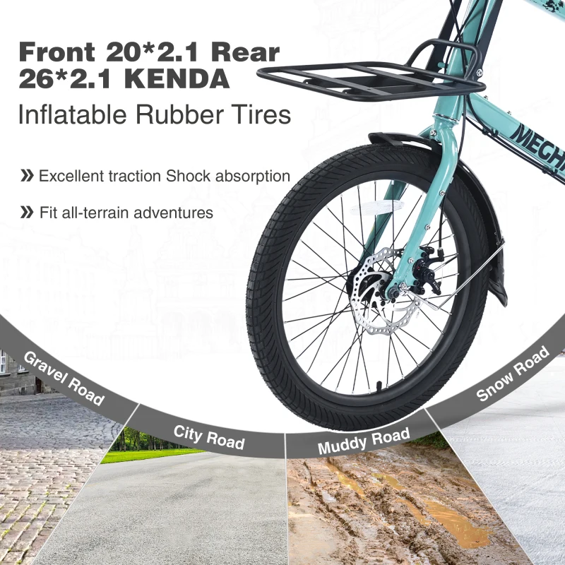 7단 변속, 알루미늄 합금 프레임, 다양한 색상의 26인치 자전거, 남녀 공용 카고 자전거