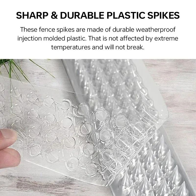 

10pcs Ultra-wide 12cm Outdoor Transparent Clear PET Bird Defender Spikes Strips for Indoor Outdoor Use Keep Pigeon, Squirrel Off