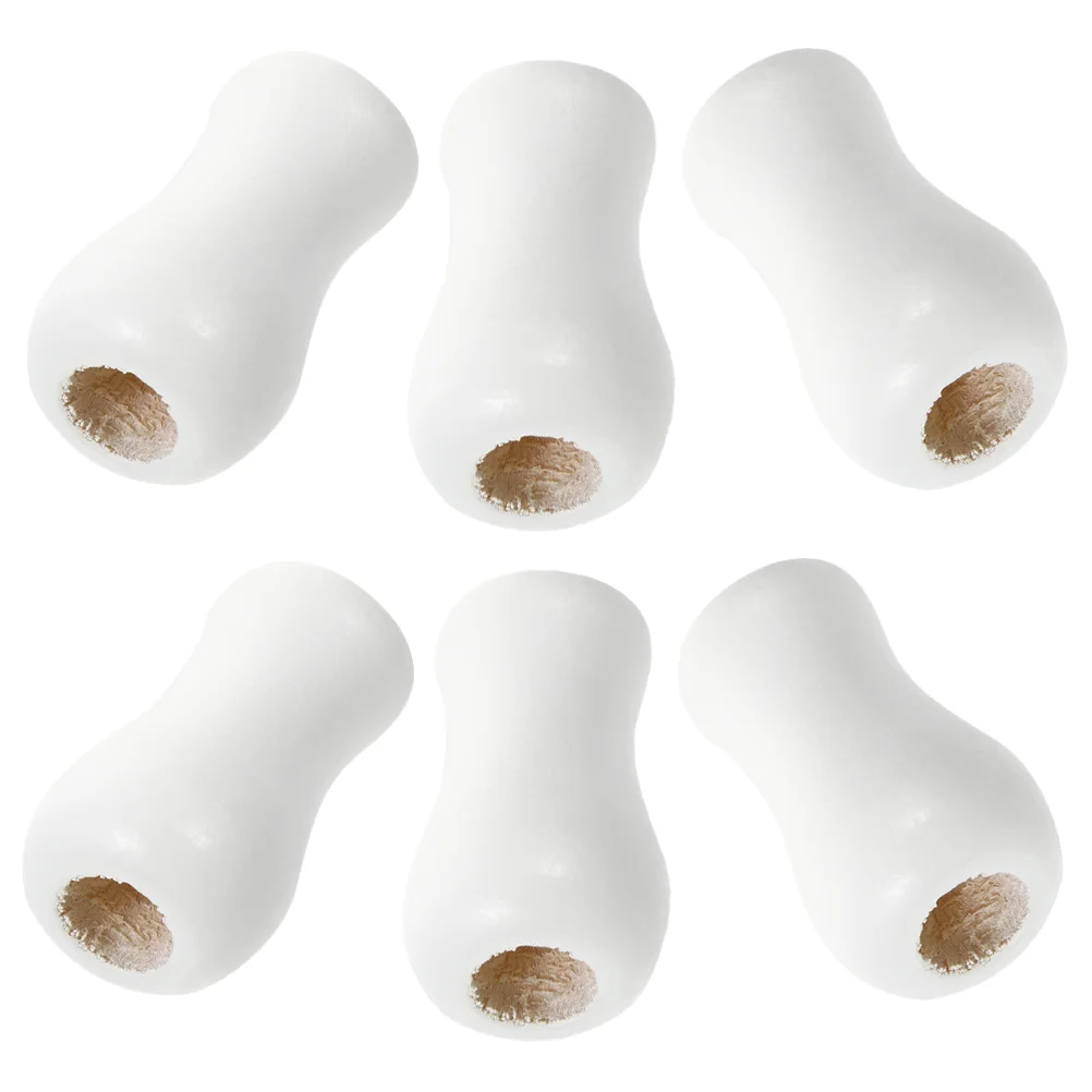 6Pcs Wood Cord Tassel Window Blind Shades Wood Cord Knobs Drops Pull Ends