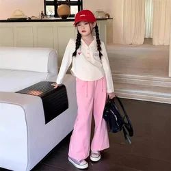 Girl's Casual Suit 2025 New Children's Spring Autumn Sports Sets Kids Fashion T-shirt+Pants 2Pcs Outfits Teenager Clothing