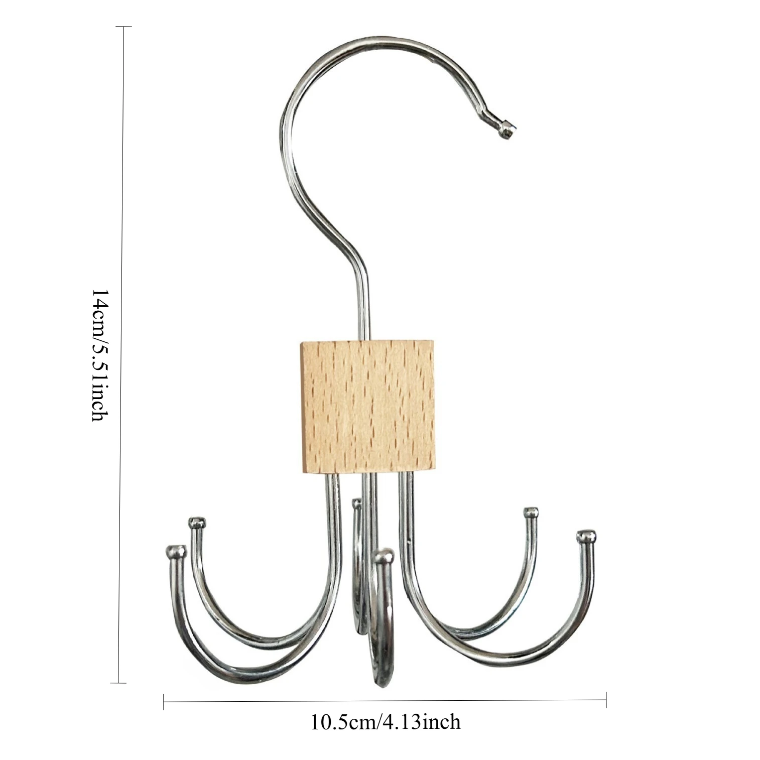 قطعة واحدة من شماعات معدنية دوارة ذات 6 شقوق - منظم خزانة ملابس متعدد الأغراض مع خطافات من الفولاذ المقاوم للصدأ، تصميم موفر للمساحة