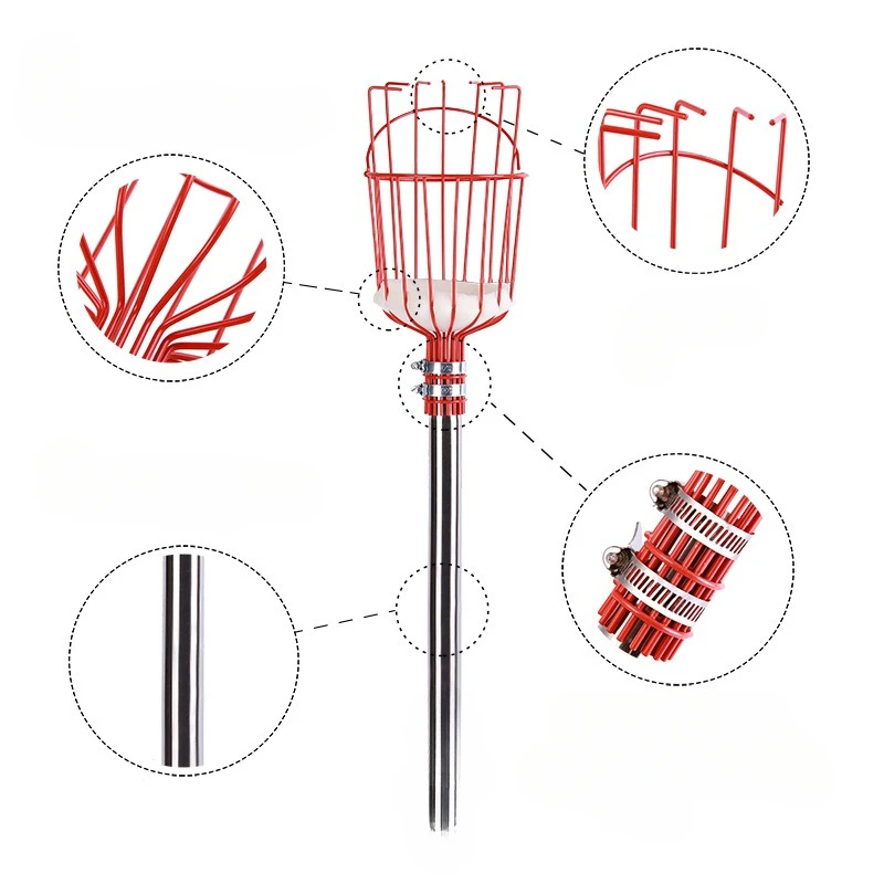 Imagem -05 - Pólo Telescópico para Colher Frutas Coletor com Cesta Alta Altitude Maçã Laranja Cítrico Pêra Manga Árvores Ferramentas de Jardim