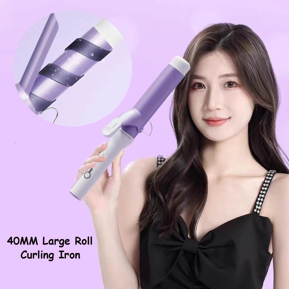 

Hairdresser Electric Curling Iron Pliers 40MM Large Roll Hair Curls Hair Wavy Hot Hair Brush Ceramic Hair Straightener Waves