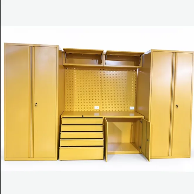 a forHeavy Duty Steel Garage Tool Cabinet Set Modular Pegboard Workbench Drawer Storage Keyed Lock Workshop Organization