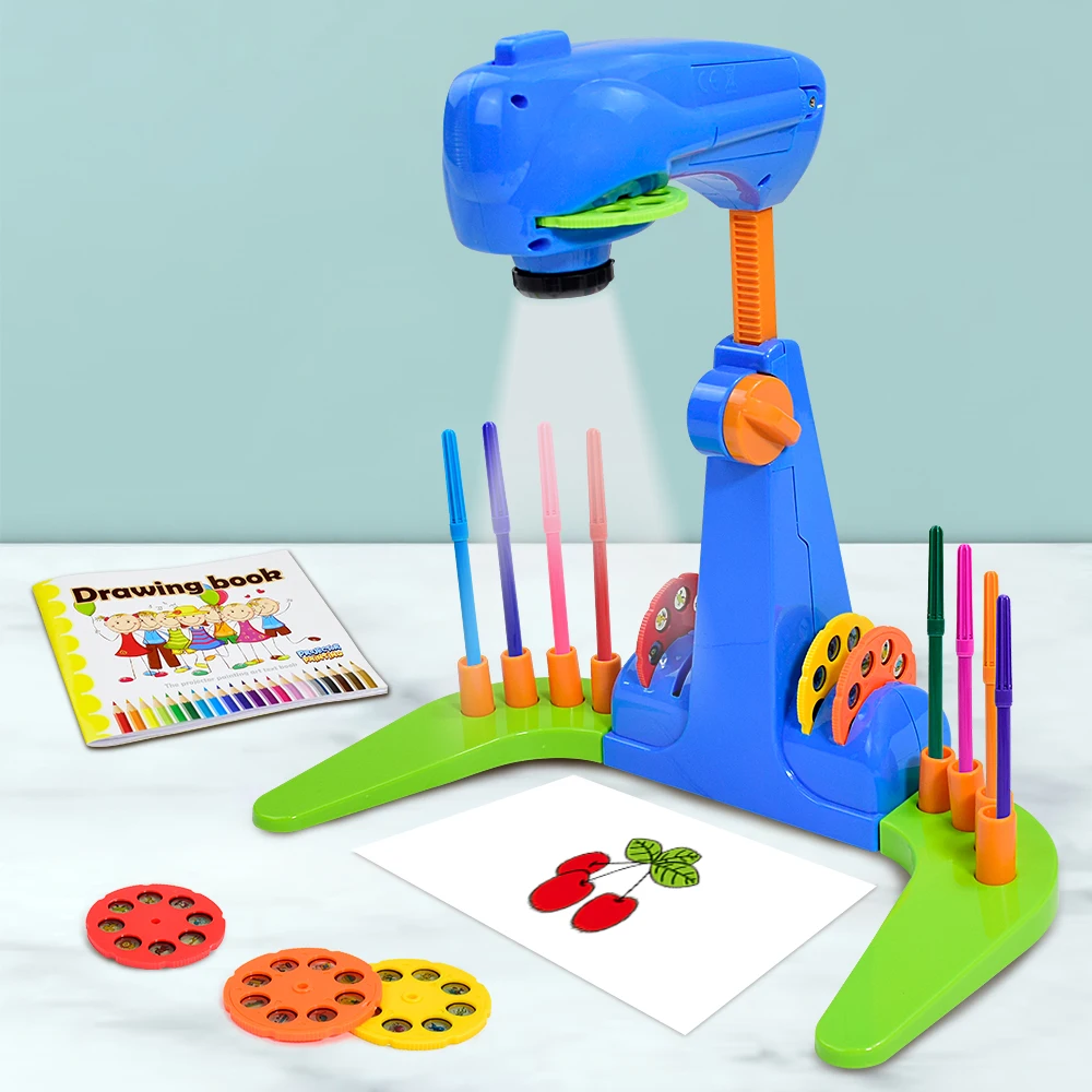 مجموعة رسم الصور للأولاد والبنات، مجموعة فنية وحرف يدوية، بما في ذلك أقلام الرصاص الملونة والأقلام التلوين وكتب التلوين وجهاز عرض الرسم للأطفال