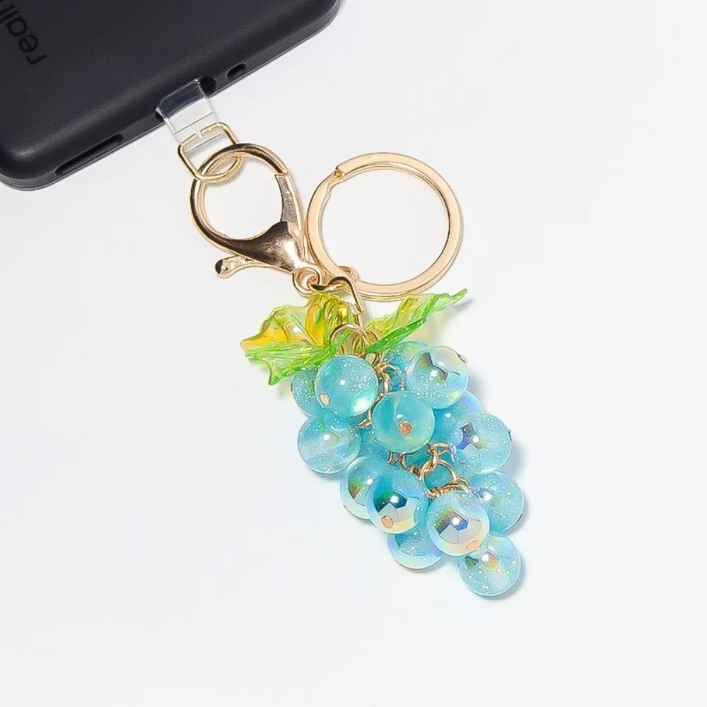 Beaded Design Grape Beaded Keychain Versatile Colorful Bag Hanging Ornament Simulated Fruit Fruit Pendant Keychain Bag Accessory