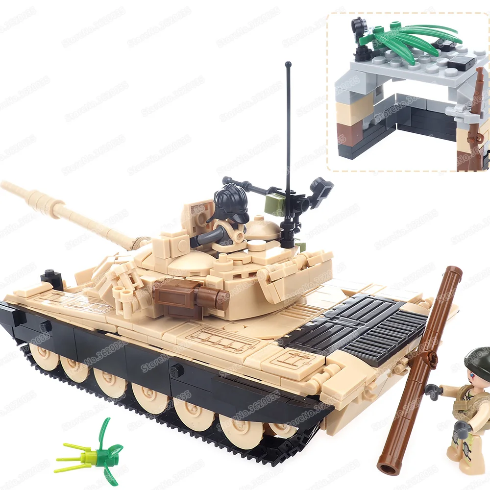 Military T-72B3 Main Battle Tank Building Block Assembled Figures War Weapons Armor Vehicle Equipment Model Child Gifts Boy Toys