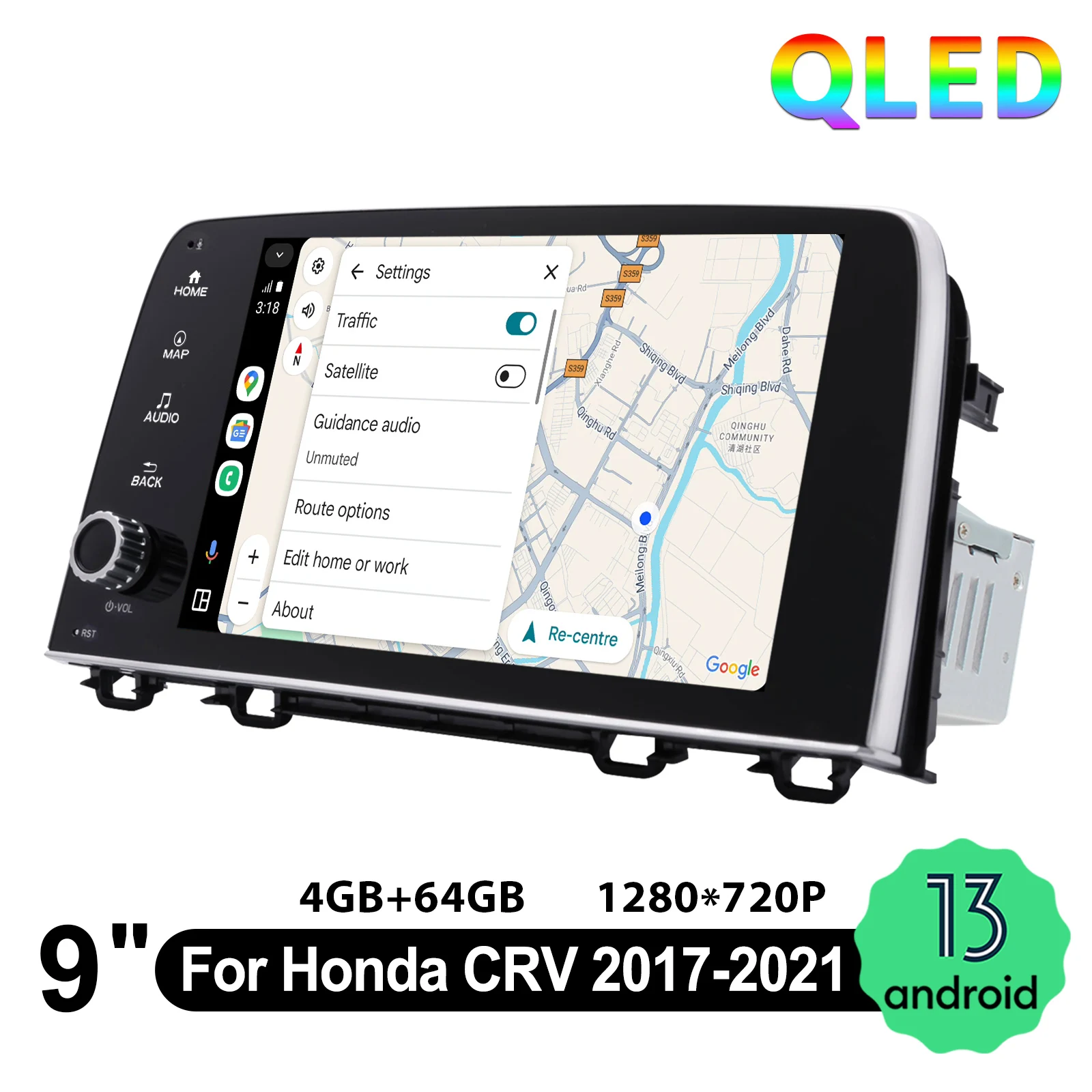 JOYING ترقية أندرويد السيارات ستيريو لهوندا CR-V 2017 - 2021 ثماني النواة 9 "راديو السيارة لتحديد المواقع والملاحة اللاسلكية CarPlay التوصيل والتشغيل