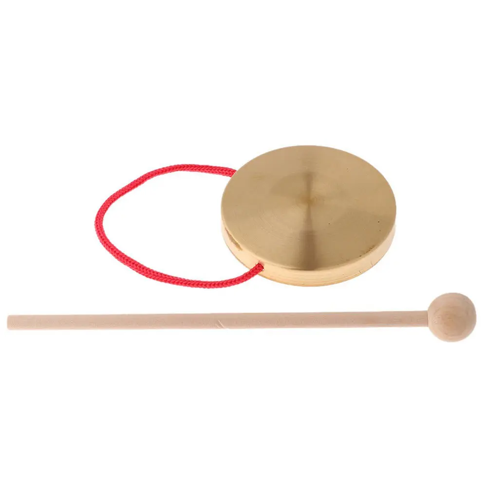 

1Set Mini Copper Gong Hand Gong Durable Percussion Instrument Loud Crisp Sound for Party Company Opening Basketball Game
