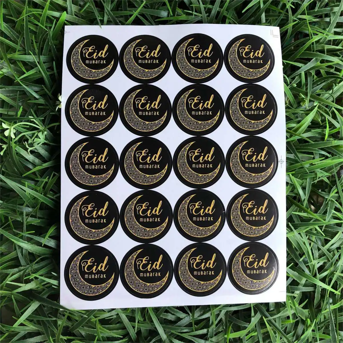 

100pcs Eid Mubarak Stickers Waterproof Party Decoration Letters Bright Creative Supplies Adhesive Pasters