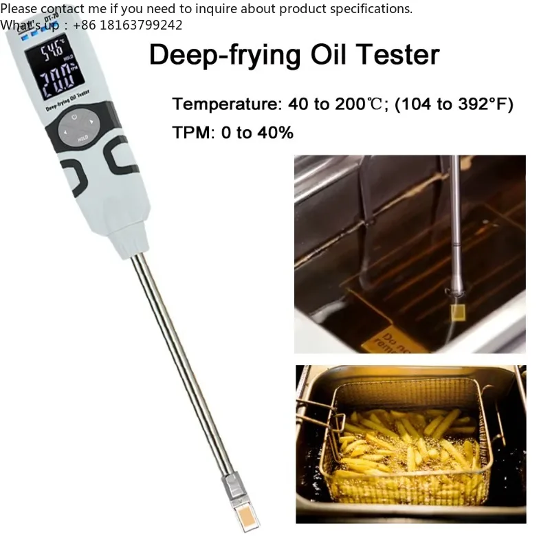 Waterproof Cooking Oil Tester 0-40% TPM 40-200℃ Temp Detector High Efficiency Deep Fryer Oil Quality Testing Tool