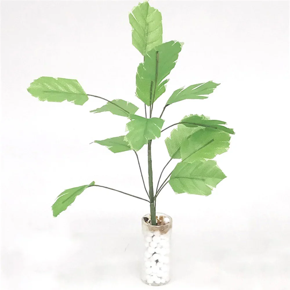 1/12 casa de bonecas em miniatura banana árvore mini plantas verdes vaso planta modelo brinquedo para casa boneca acessórios decoração ob11 bjd