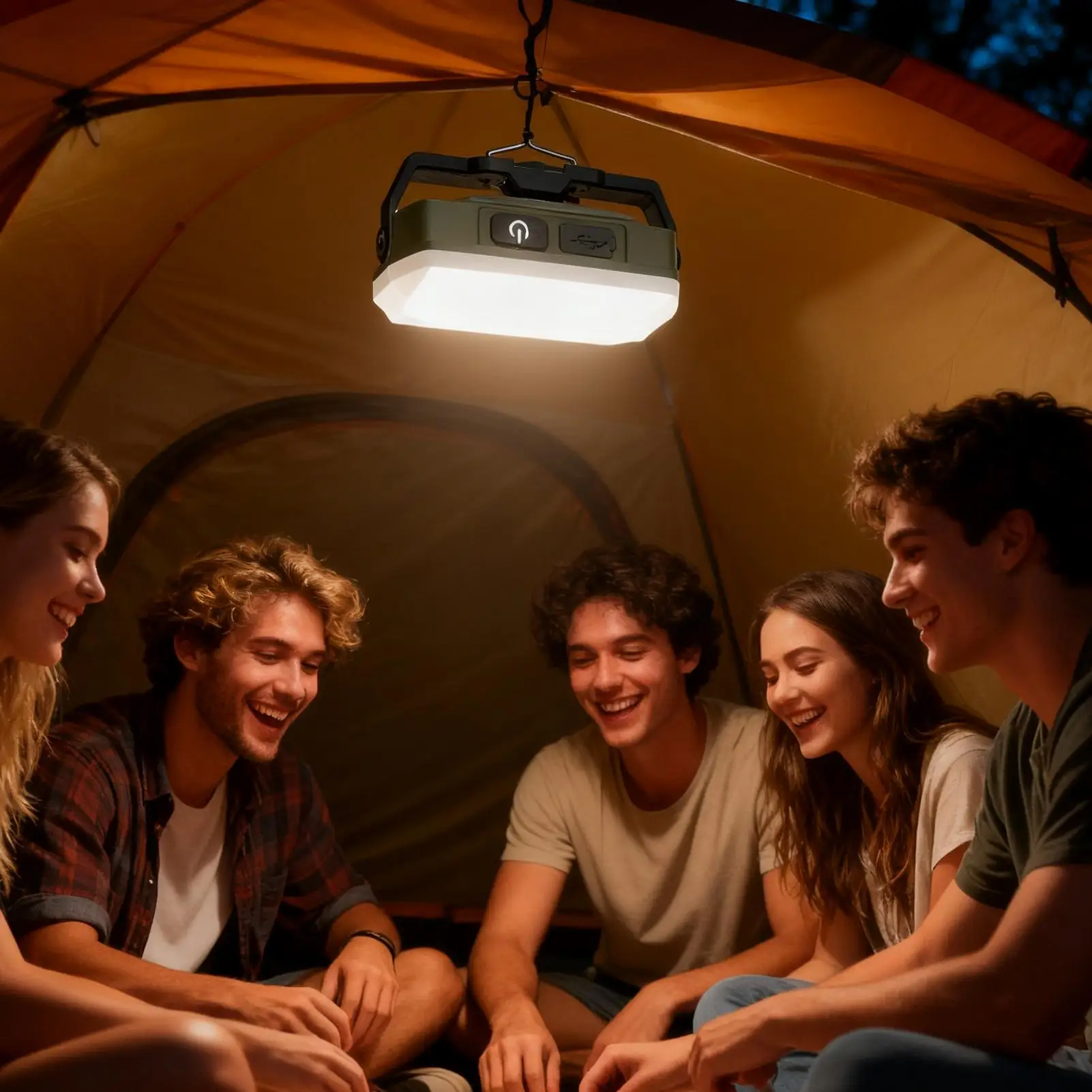 Camping Lantern LED Magnetic Spotlight Waterproof Stepless Dimming Work Camping Lights For Hiking Fishing Tent Outdoor Power