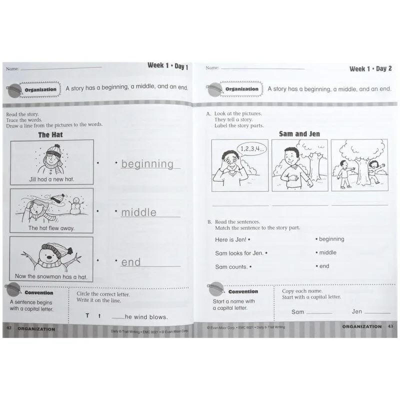 Evan-Moor Daily 6-Trait Writing, Grade 1 TE Workbook,aged 5 6 7 8, English book 9781596732865