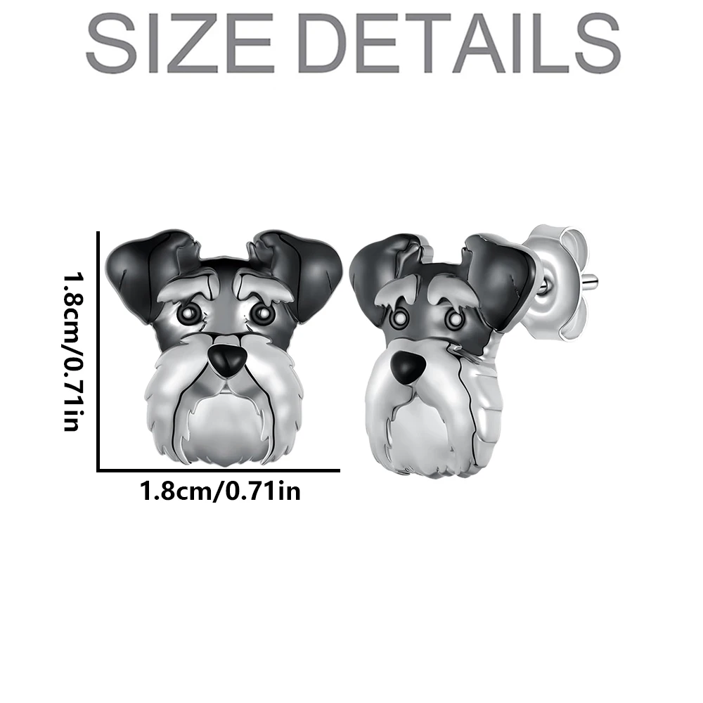 1Pair Cute Schnauzer Earrings Exquisite Women\'s Cartoon Pet Dog Memorial Jewelry Accessories Perfect HolidayGift for Dog Lovers