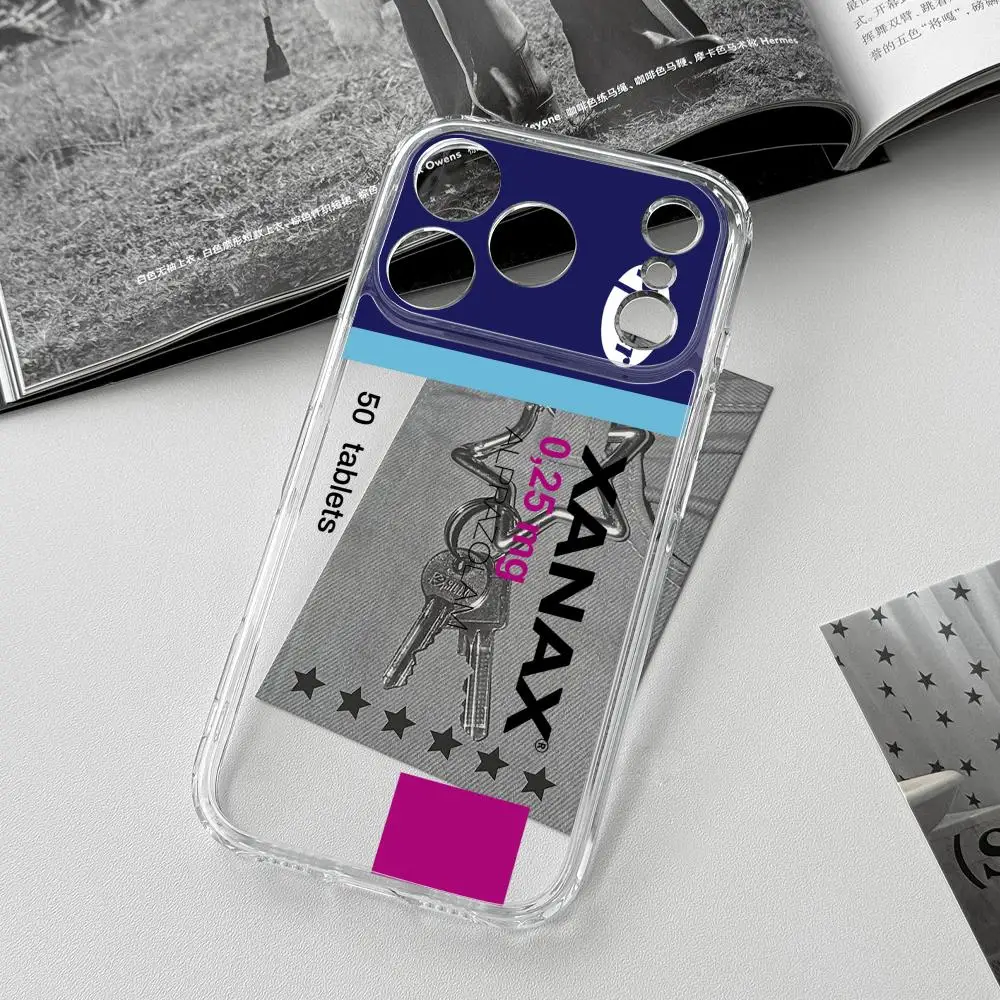 Xanax Propofol البرد حبة جراب هاتف آيفون 17 16 15 14 13 12 برو ماكس زائد لامعة HD غرامة حفرة غطاء شفاف #2