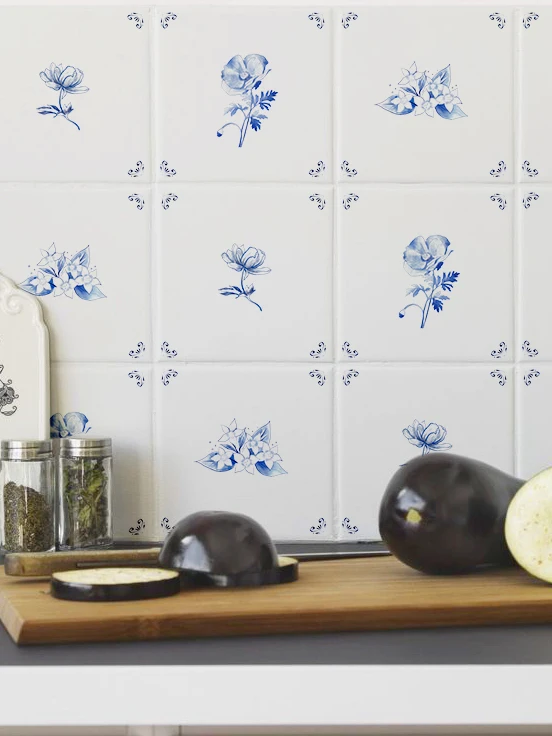 

Funlife Artistic Tile Painting Decals Countryside Floral Decorative Stiers for Furniture Decoration PVC Material Laser Cut