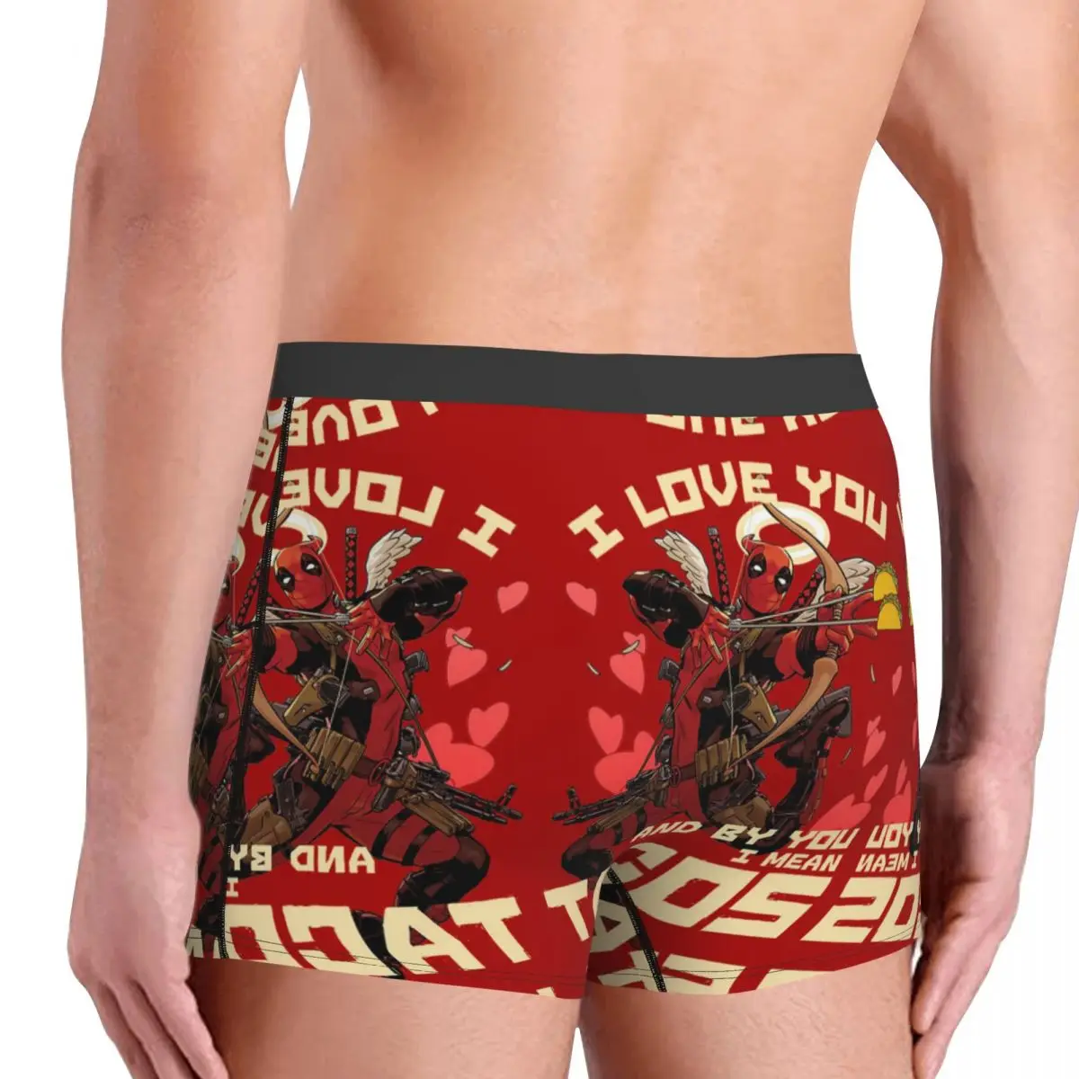 Custom Deadpool Taco Cupid Underwear Men Stretch Boxer Briefs Shorts Panties Soft Underpants For Homme