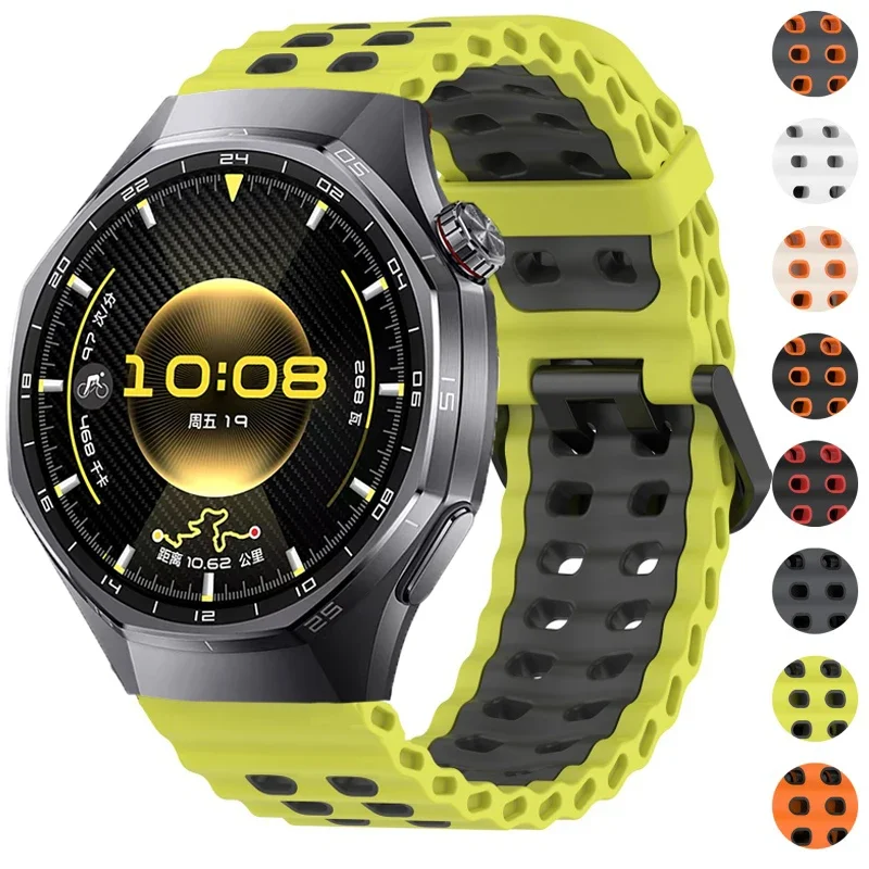 Bracelet en Silicone de 22mm pour montre Huawei GT 6 Pro GT6 GT5 GT5Pro GT4 3 2 GT2e, bracelet de sport respirant de 46mm pour Huawei Ultimate/Bubs