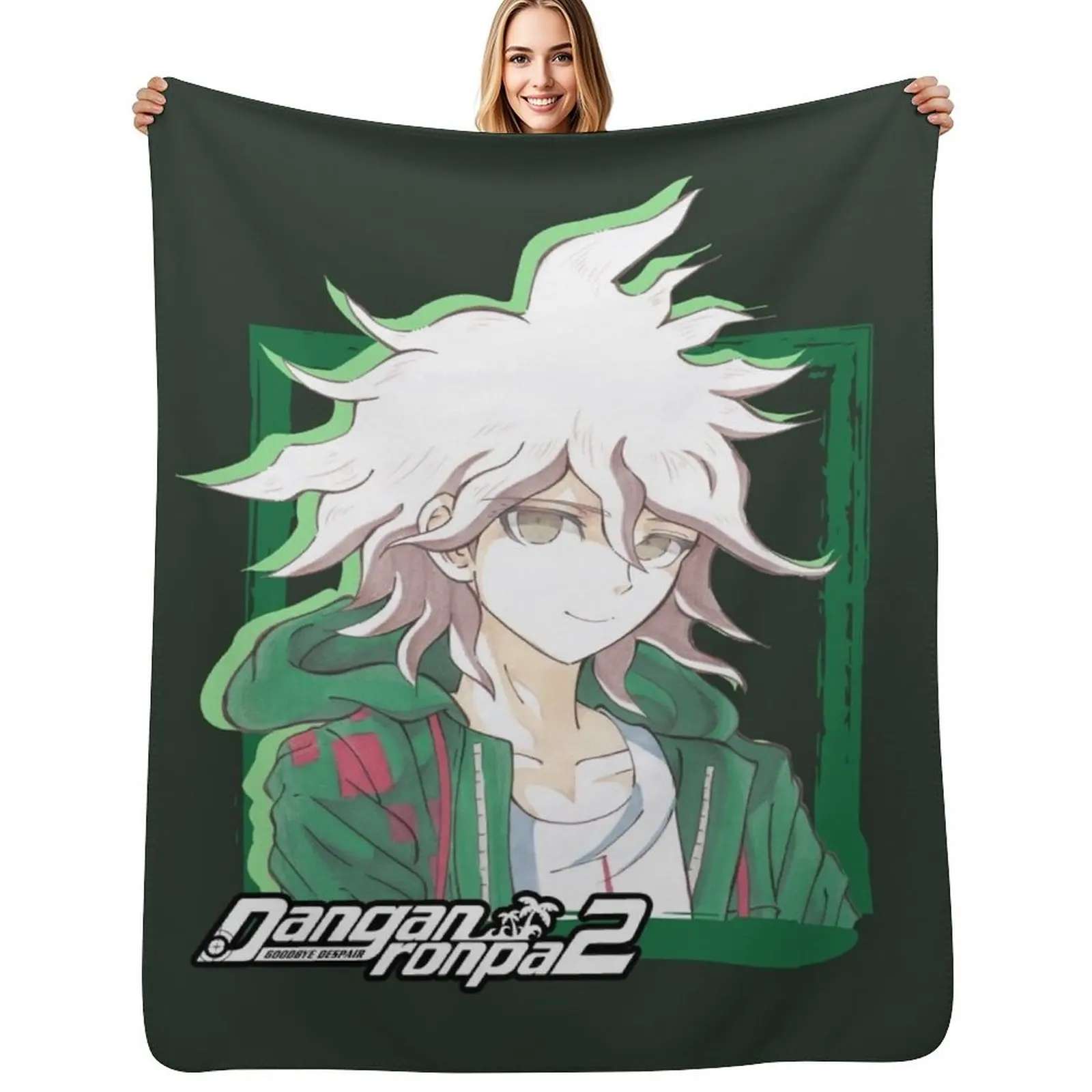 

Nagito Komaeda Danganronpa 2 Throw Blanket Travel Size Cozy Blanket for Plane Train