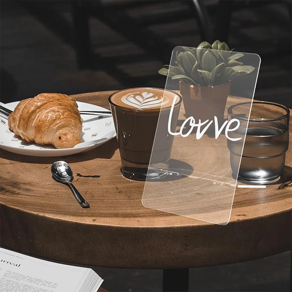 

10 Pcs Acrylic Desktop Notepad Memo Board Transparent Writing Supply Students Household Multi Function Table