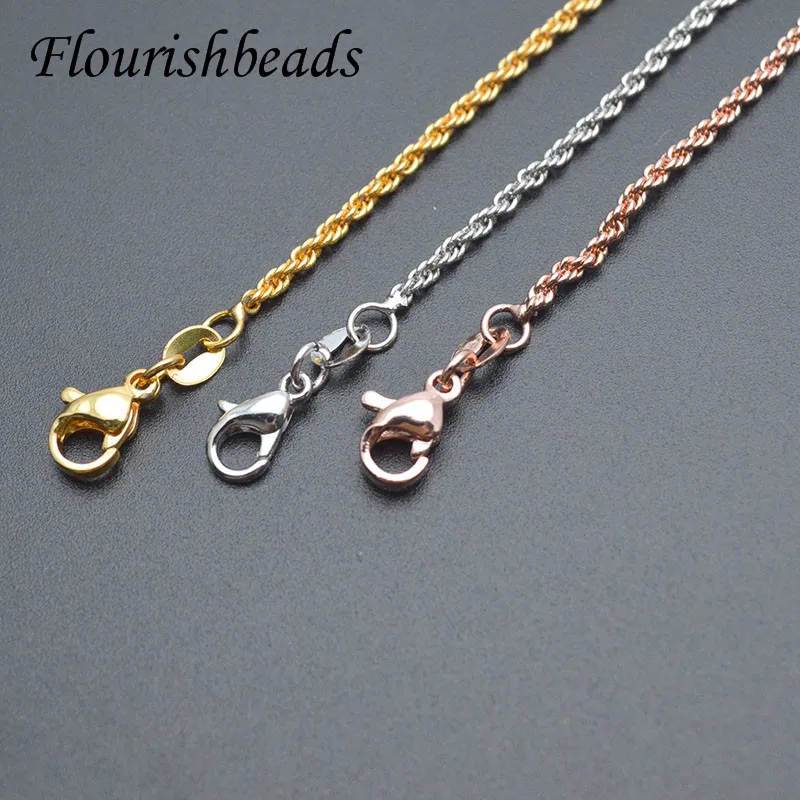 30pcs/lot Multi-color High Quality Nickel Free Anti Fading Twist Chain Necklace 45cm Length for Jewelry Making Supplier