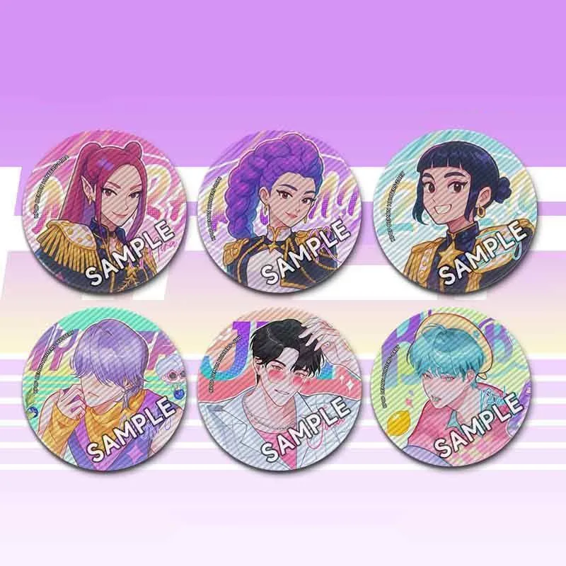 

Anime Movie KPop HUNTR/X Rumi Mira Zoey Saja Boys Jinu Abby Mystery Romance Baby Cosplay Brooch Badge Lapel Pins Bag Accessories