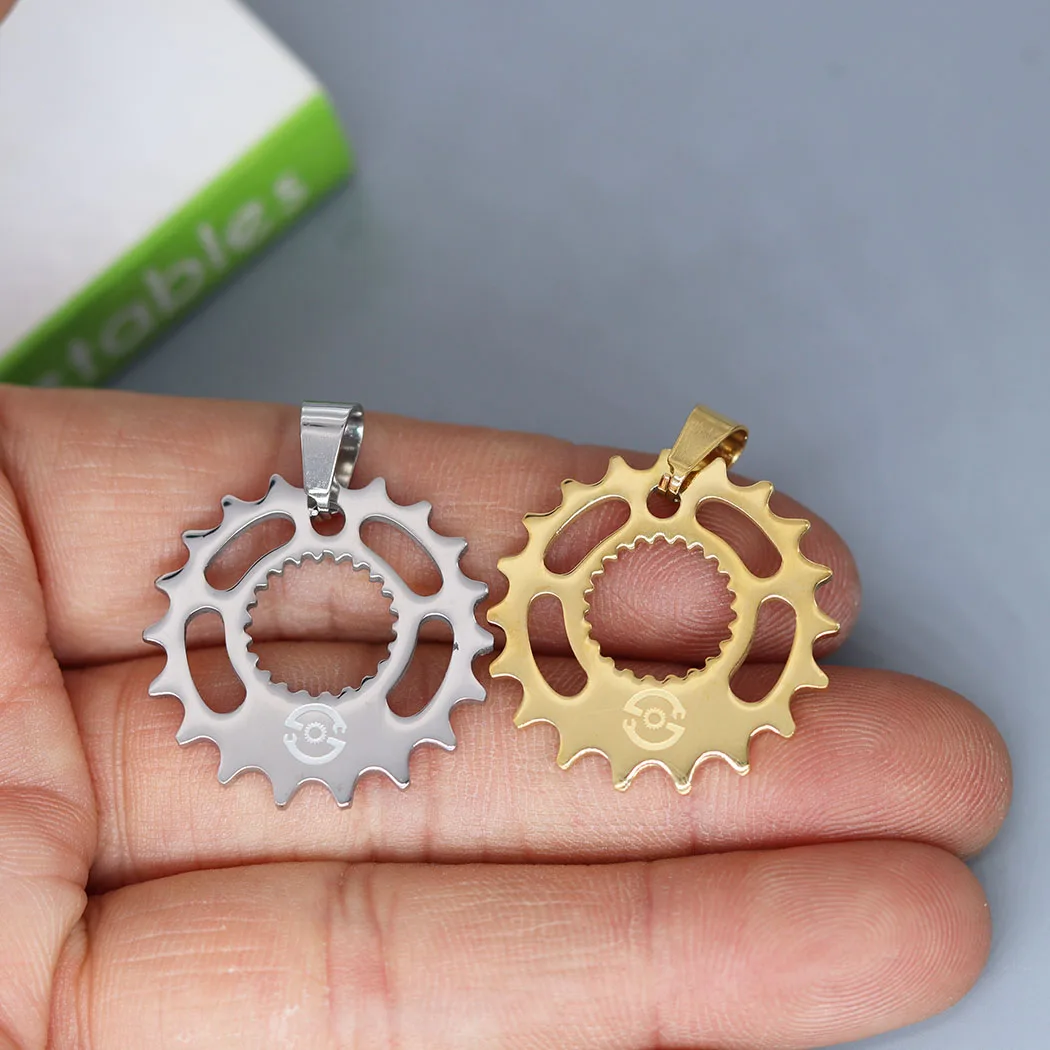 2PCS Steampunk Gear Charms For Jewelry Making Necklace Polishing Etch Stainless Steel Pendant DIY Craft Accessories Supplies