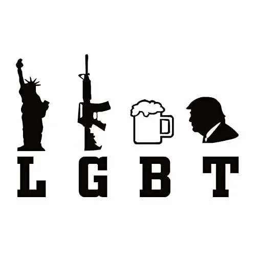 Vinyl Car Sticker LGBT LIBERTY, GUNS, BEER, TRUMP WINDOW DECAL Bumper Waterproof Weatherproof