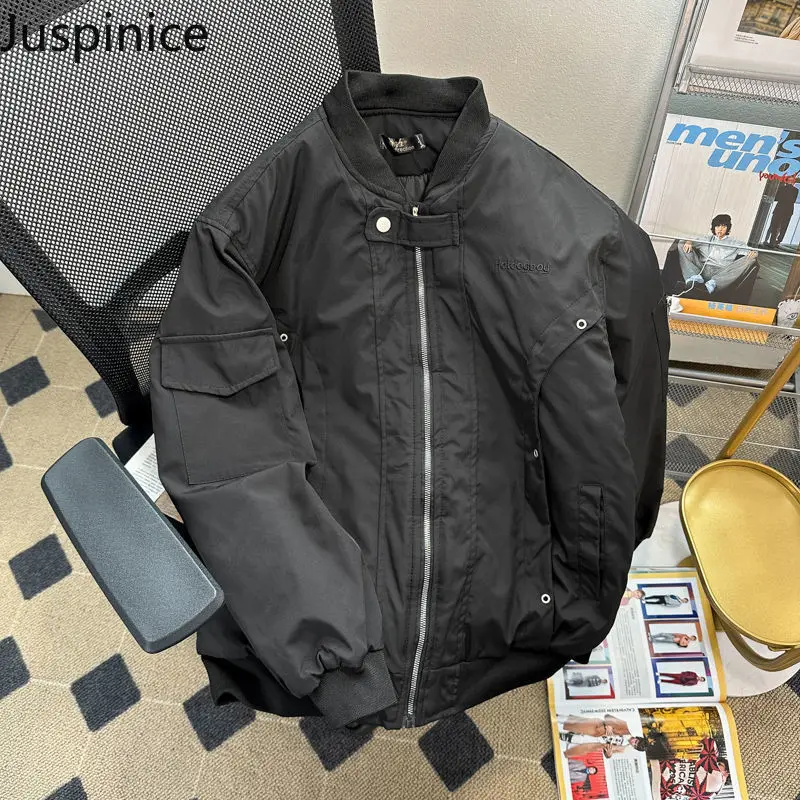 

Spring Retro Workwear Jackets Couple Loose Casual High Street Personality Stand Collar Jacket Men Tops Overcoat Male Clothes
